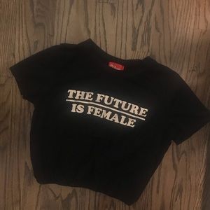 “The Future is Female” elastic crop top